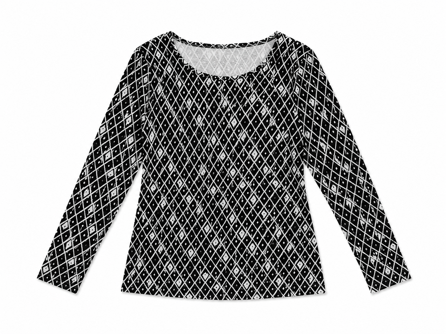Perla Blanca Geometrik Desenli Siyah Krem Emzirme Bluz