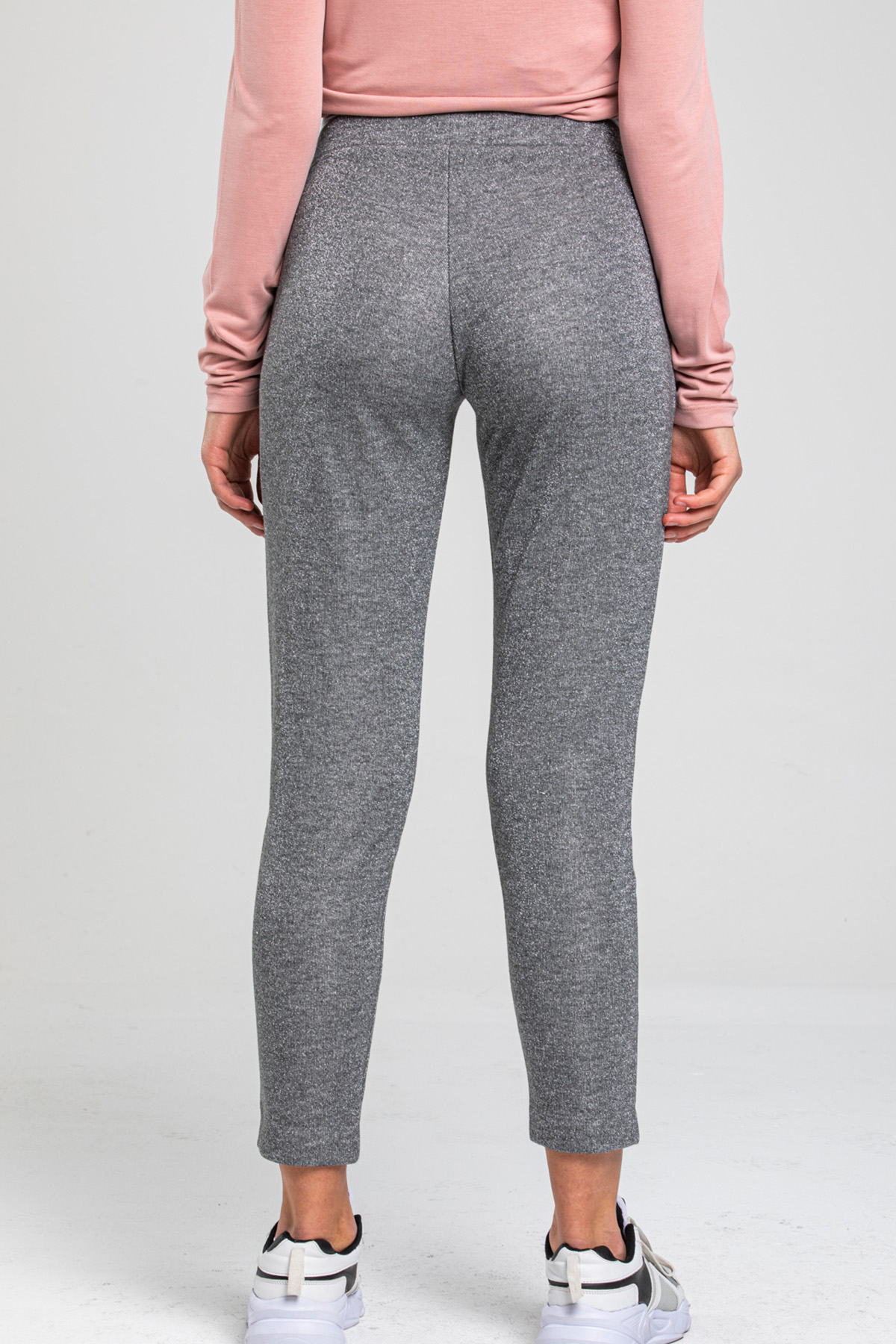 Perla Blanca Antrasit Lurexli Cepli Hamile Seyahat Pantolonu 