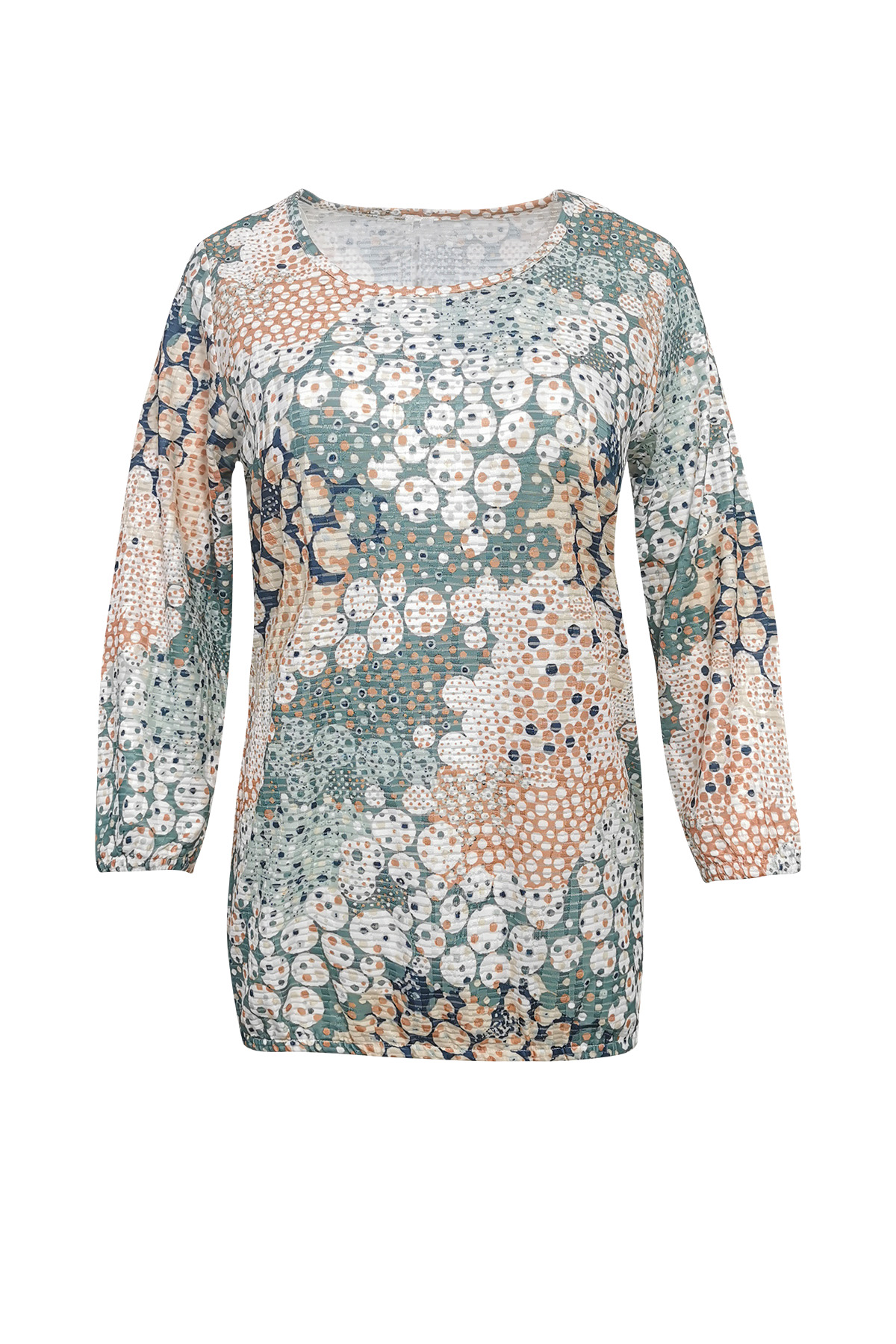 Multicolor Dijital Baskılı Beli Lastikli Bluz