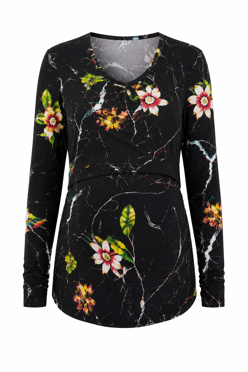 Perla Blanca Çiçek Desenli Multicolor Hamile Emzirme Bluz