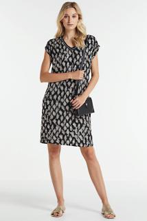 S&uuml;slemeli Ekru Siyah Elbise