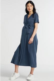 Gece Mavisi Emzirme &Ouml;zellikli Hamile Elbise