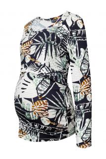 Emzirme &Ouml;zellikli Yaprak Desenli Hamile Bluz