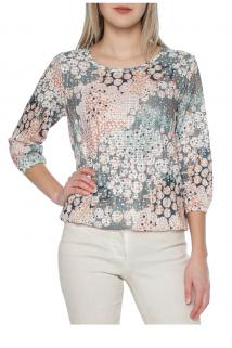 Multicolor Dijital Baskılı Beli Lastikli Bluz