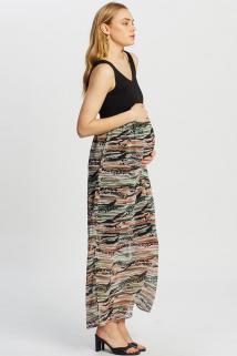 Multicolor Çift Katmalı Hamile Elbise 