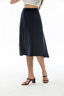 Lacivert Kemer Detaylı Etek