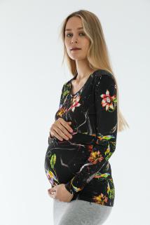 Çiçek Desenli Multicolor Hamile Emzirme Bluz