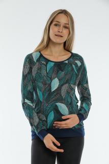 Yeşil Tonlar Gizli Fermuarlı Emzirme Özellikli Hamile Bluz