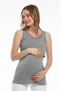Çizgili Emzirme Özellikli Hamile Tişörtü